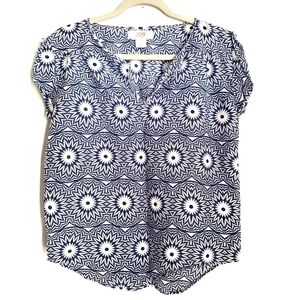 Joe Fresh Top XS Blue Cap Sleeve V-Neck Blouse